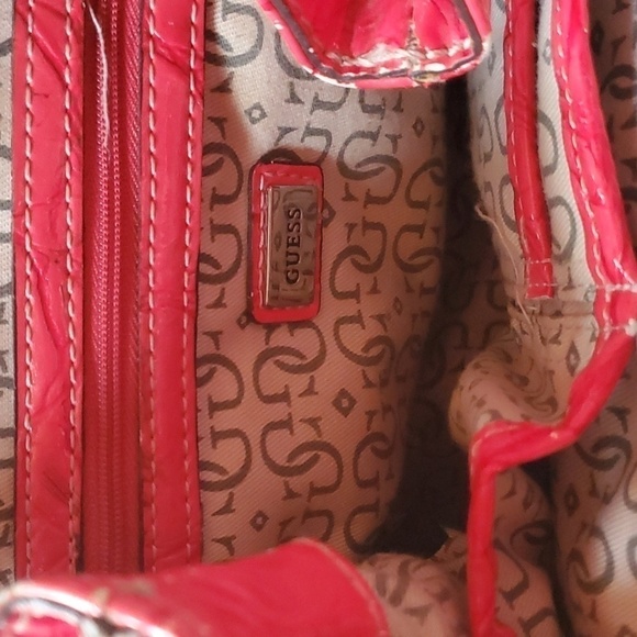 Guess Vintage Pink Rose Periwinkle 60's Chunky Shoulder Bag 12.5" wide - Picture 4 of 14